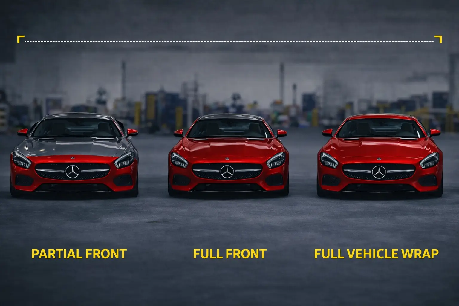 Folierungsvarianten Vergleich: Partielle Front, Komplette Front und Vollfolierung bei CarCoating NRW